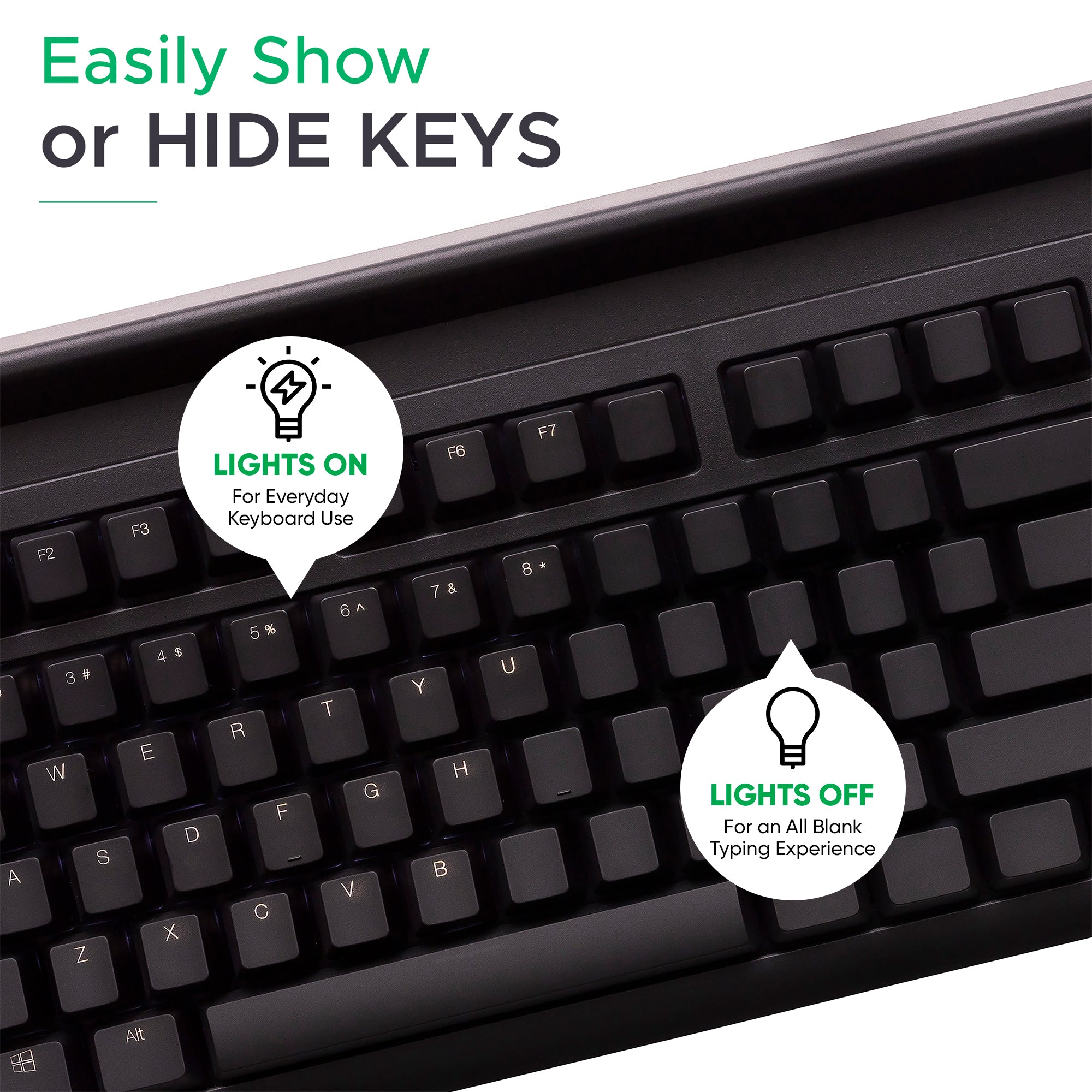 KeyMaster Learning Lights Keyboard Hides Key Visibility as Students Learn Touch Typing