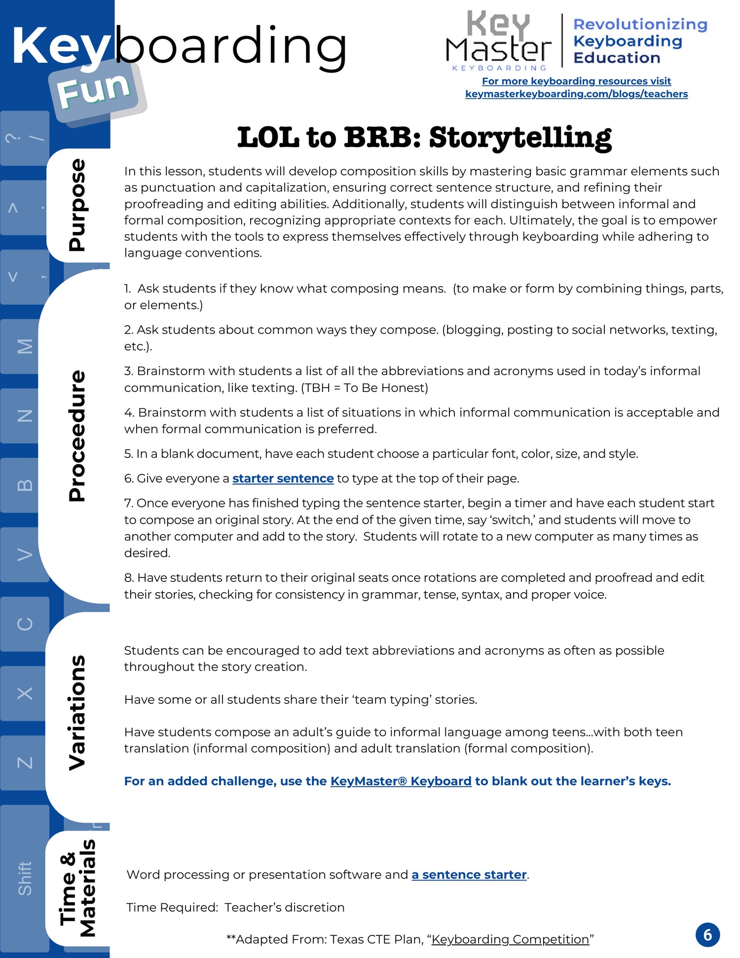 Type Faster, not Harder: Keyboarding Teacher Resource eBook