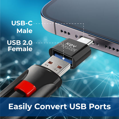 5 PACK USB-A Female to USB-C Male Adapter
