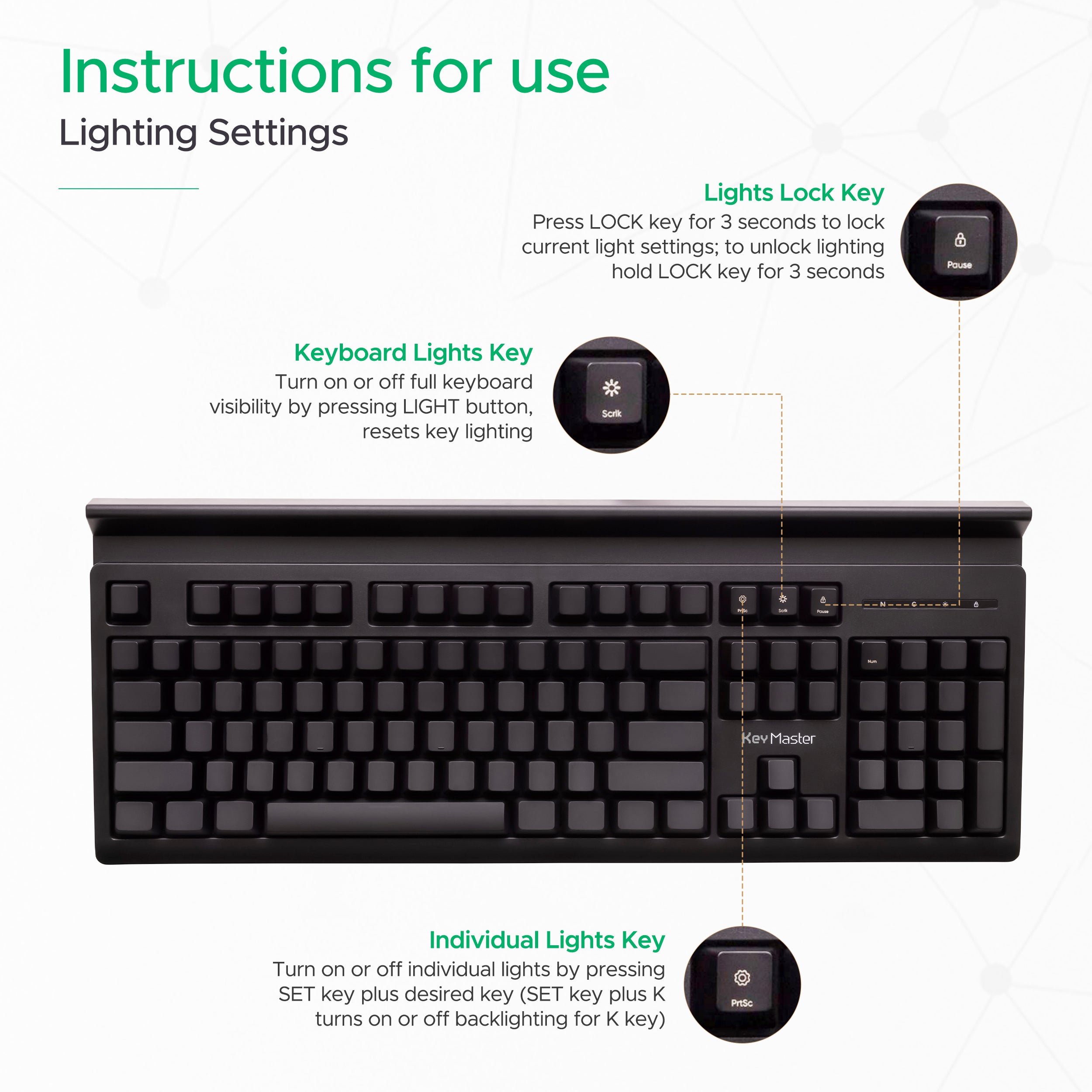 Key lighting outlet keyboard